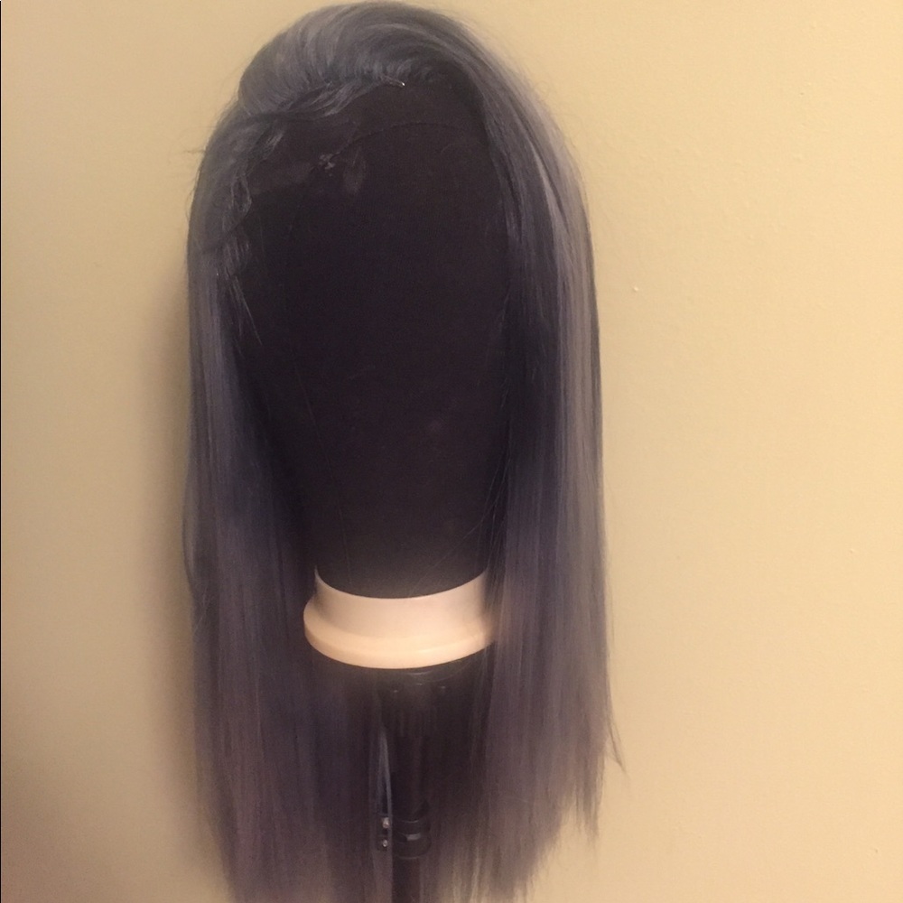 13*6 Lace Front Wig Silver And Blue Ombré